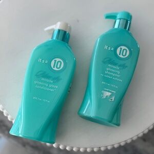 NEW IT'S A 10 BLOW DRY MIRACLE GLOSSING SHAMPOO & CONDITIONER DUO 33.8oz